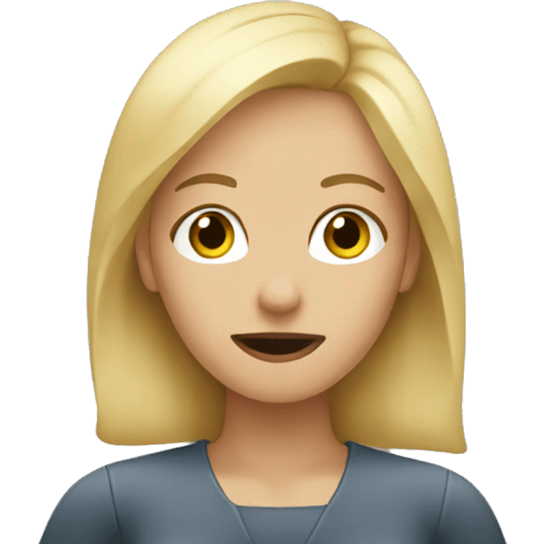 blonde woman making quiet sign emoji