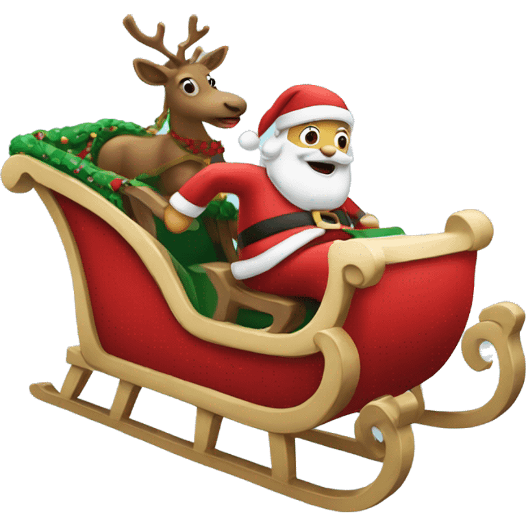 Santa riding a sleigh  emoji