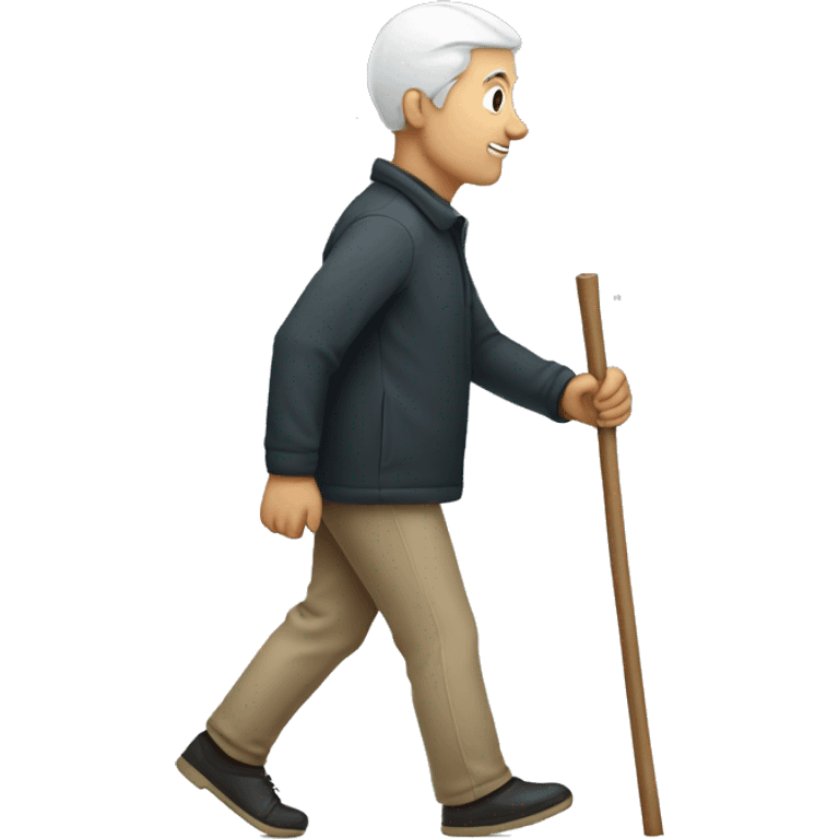 blind white person walking with stick  emoji