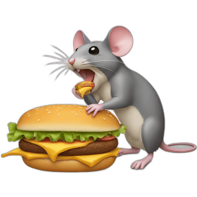 mouse eating a hamburger  emoji