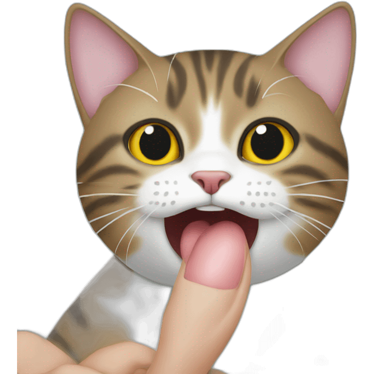 Cat licking her toe emoji