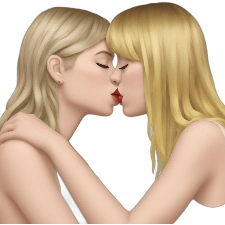 taylor swift and billie eilish kissing emoji