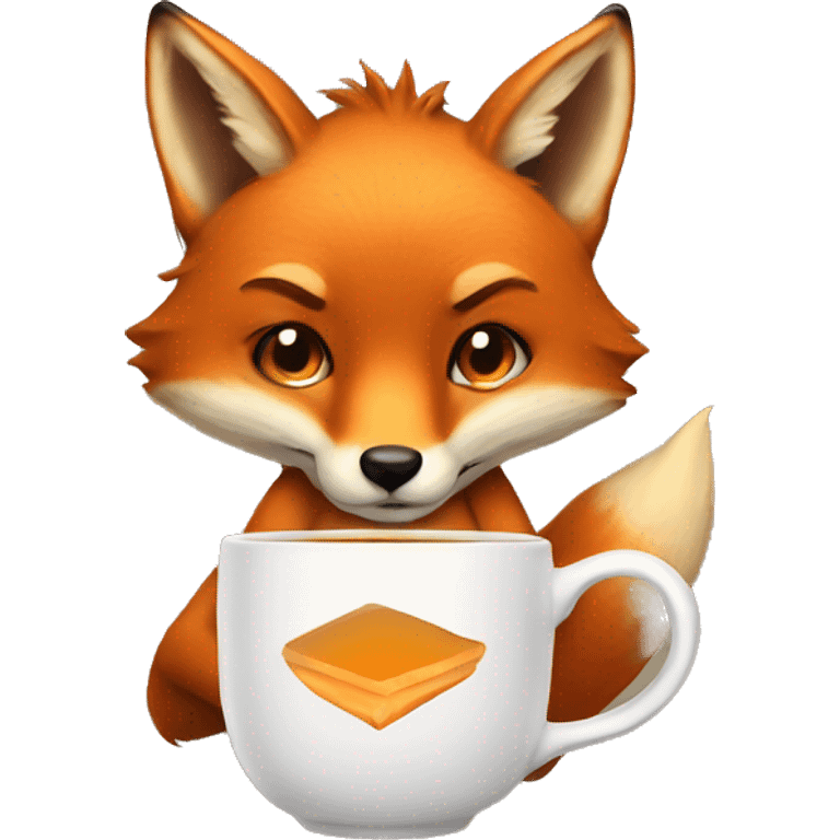 a fox with hot tea emoji