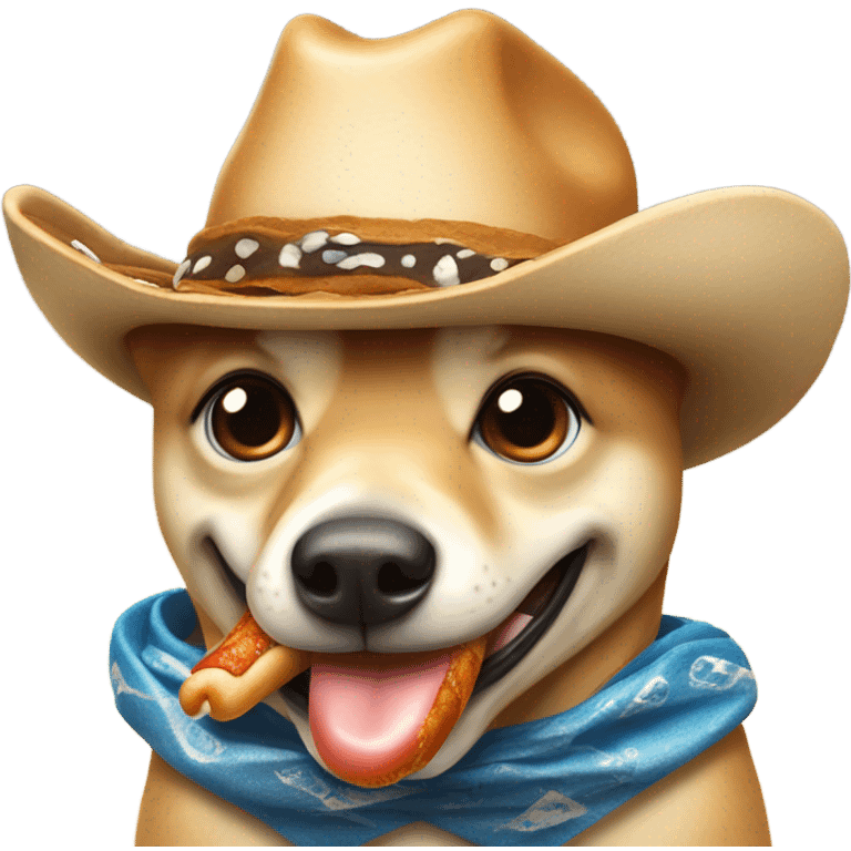 Fish that looks like a cowboy eating a hotdog  emoji