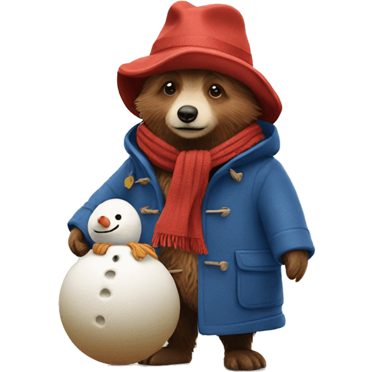 Paddington making a snowman emoji