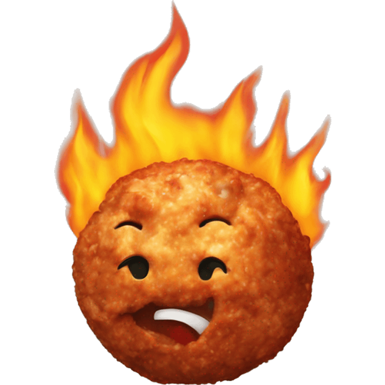 Meatball on fire emoji