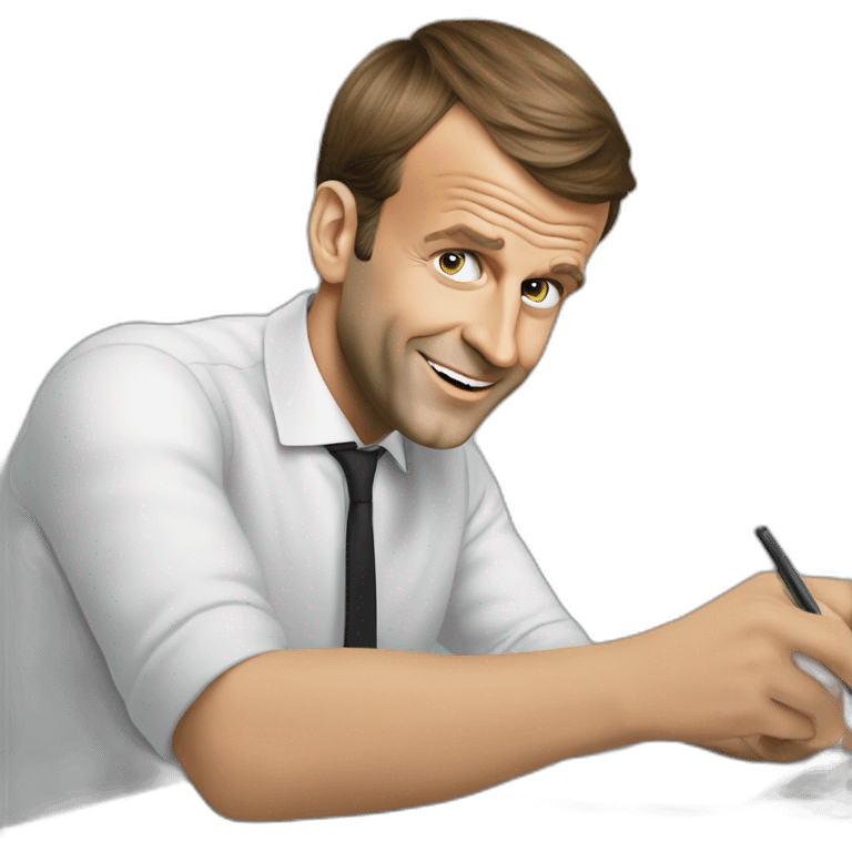 Emmanuel macron entrain de tricoter emoji