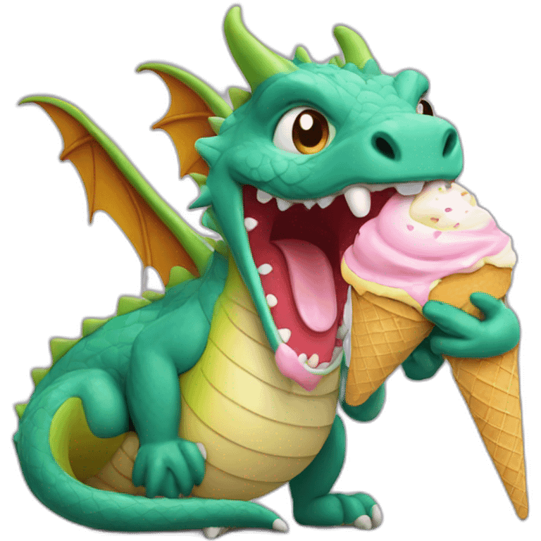 Dragon Licking an ice cream emoji