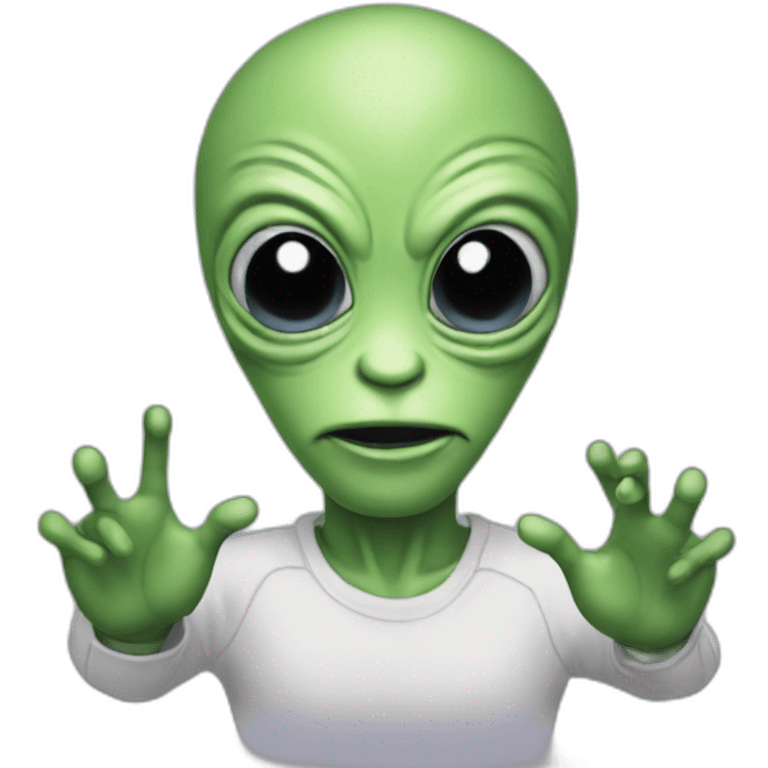 alien con tres dedos emoji