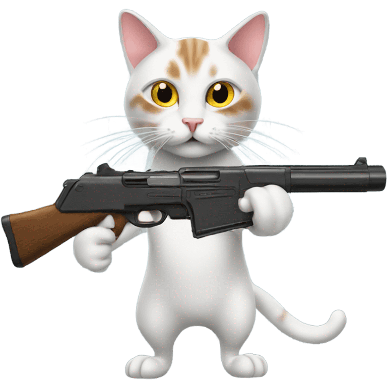 Cat shooting a gun emoji