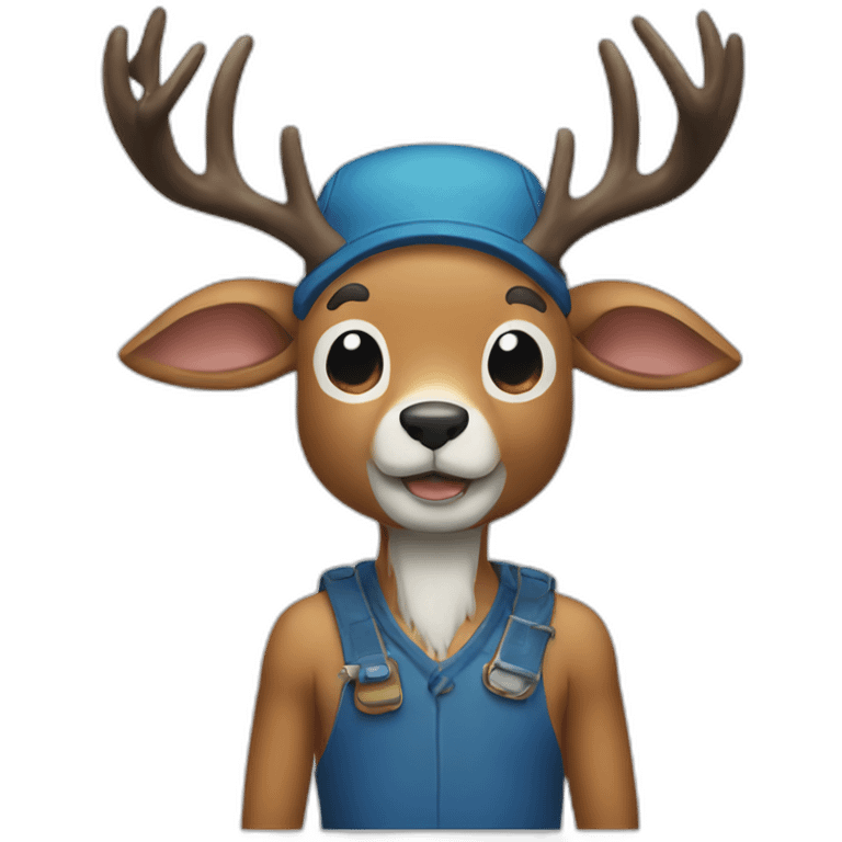 Chopper the deer with a blue nose from one piece emoji