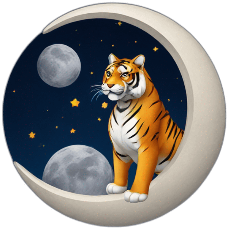 Tyson boxing with a tiger on the moon emoji