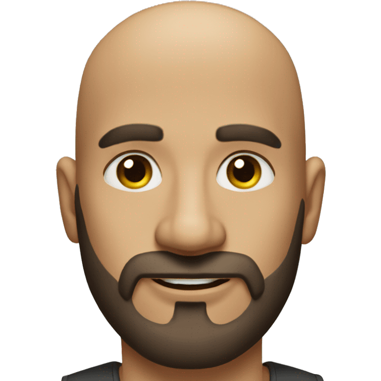 realistic portrait of bearded Latino bald mal emoji