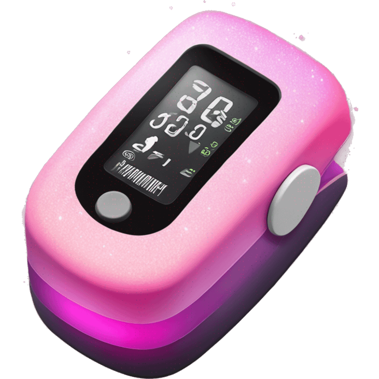 Pink ombre pulse oximeter with glitter  emoji