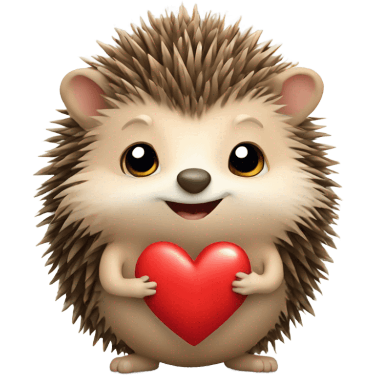 Hedgehog holding hello heart  emoji