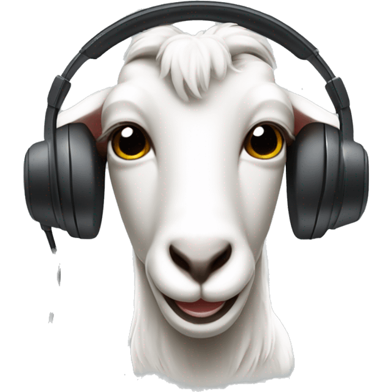 goat with call center headset and mic emoji