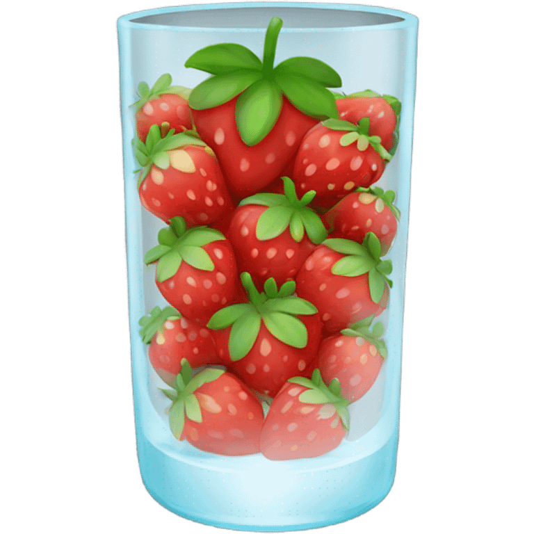 Glass with little strawberries around the top emoji