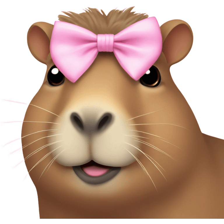 capybara with light pink bow in hair emoji