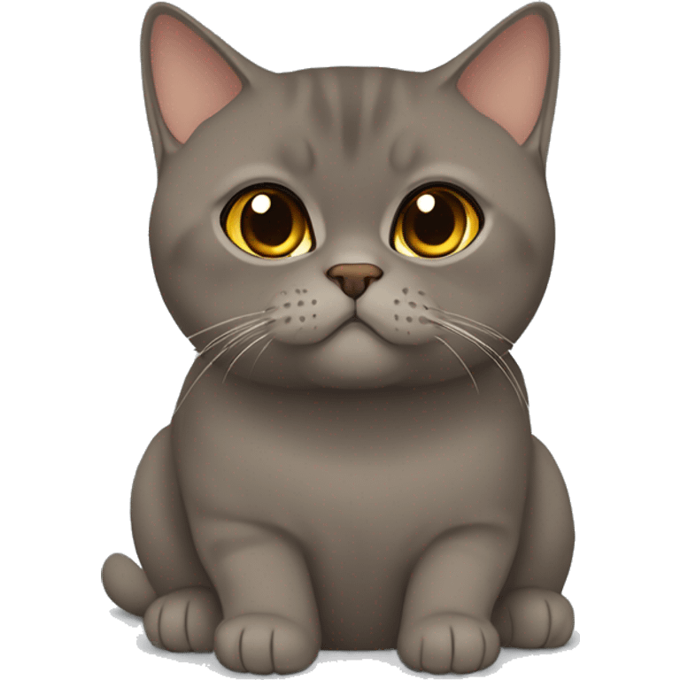 Brown british shorthair with Brown eyes sitting  emoji