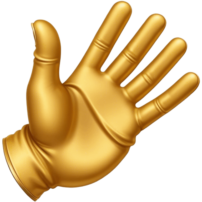 Gold glove hand pointing  emoji