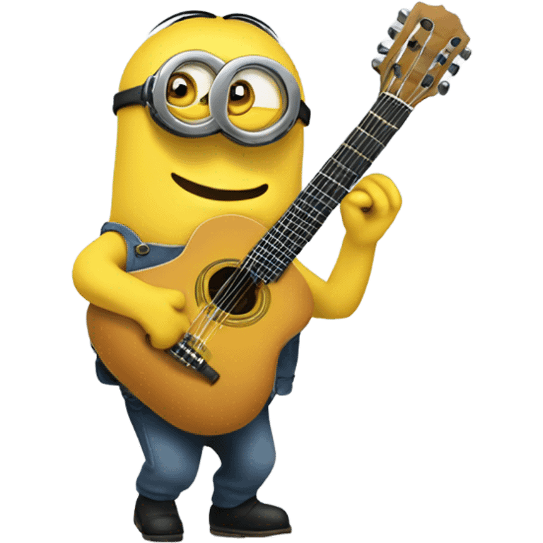 Un minion qui joue de la guitare  emoji