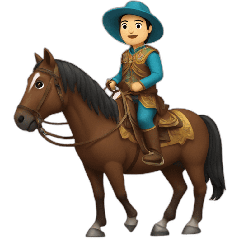 Kazakh on horseback emoji