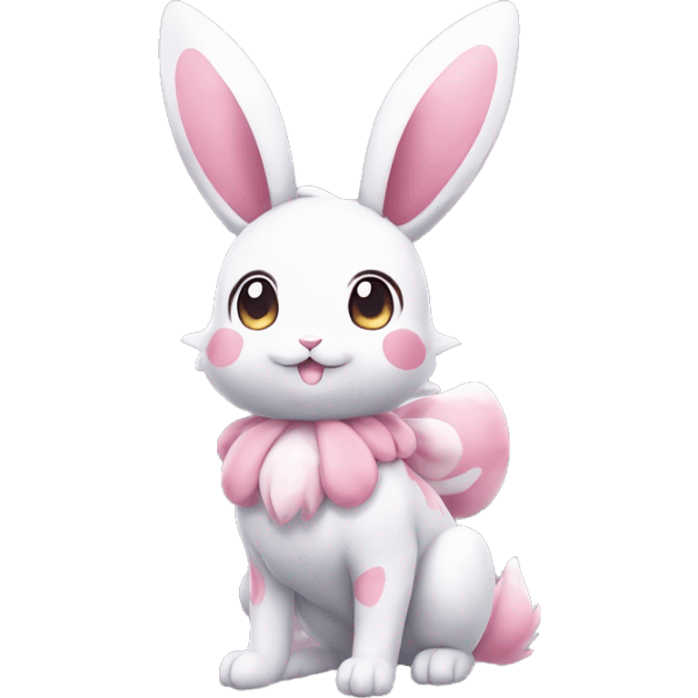 Kawaii Sylveon-Bunny-Pokémon full body emoji