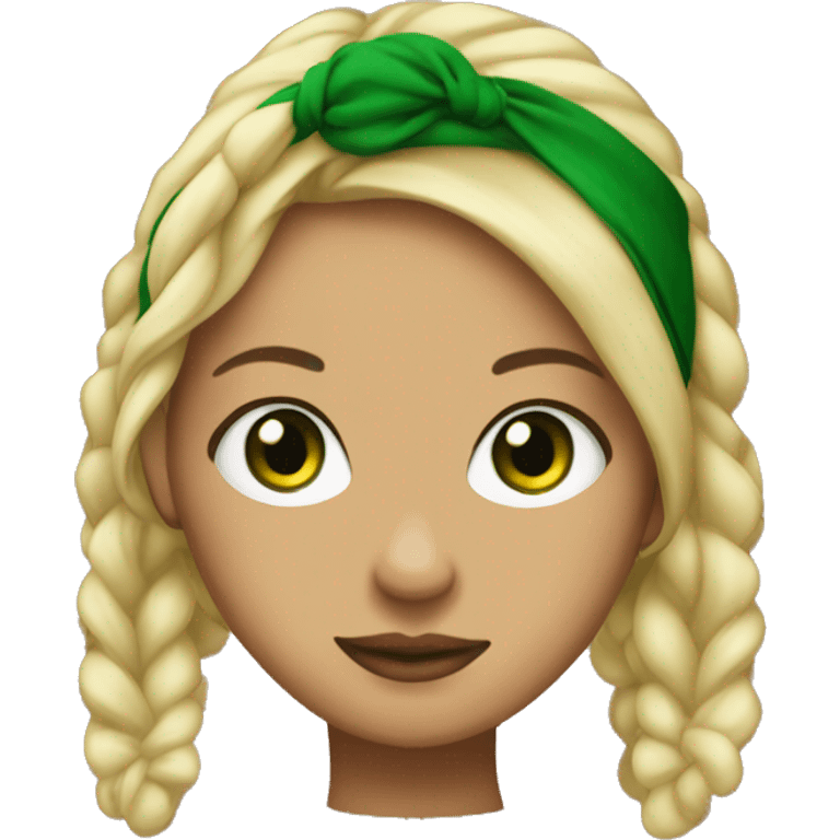  chicana with green eyes and blond pigtails and bandana emoji