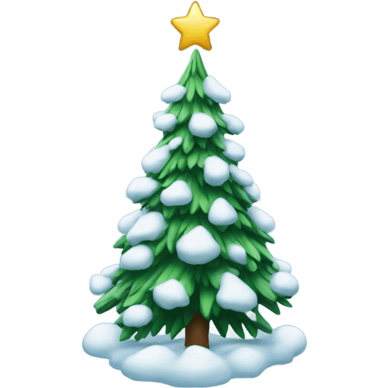 christmas tree with snow emoji