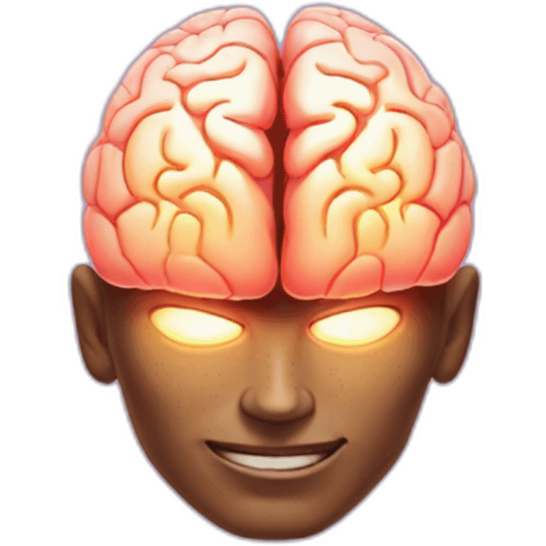 Super Powered Glowing Brain emoji