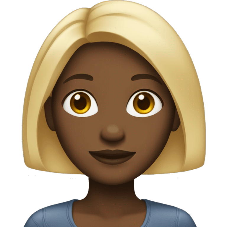 Black girl with blond hair emoji