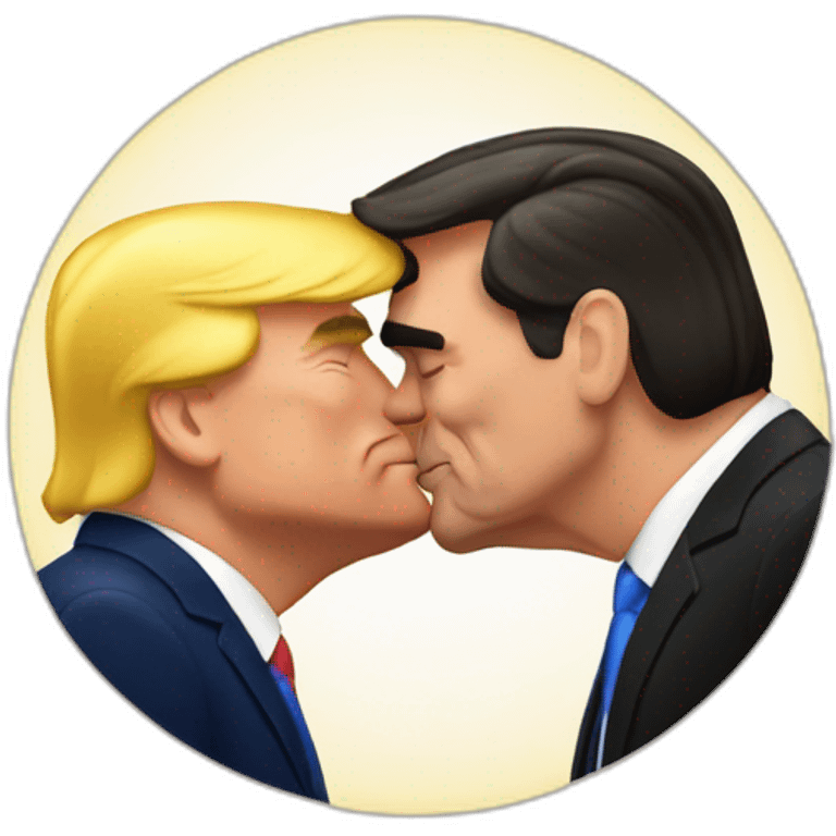 Bolsonaro kissing Donald Trump emoji