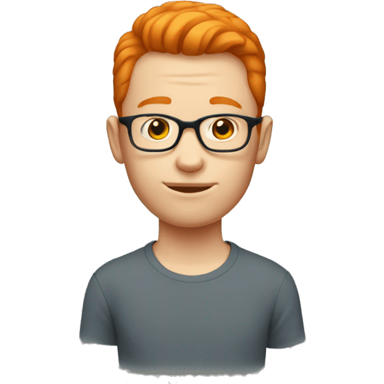 ginger boy with glasses and bald emoji