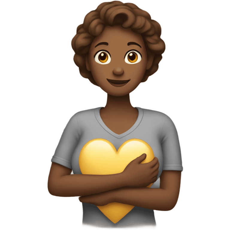 Mother holds her heart in her arm emoji