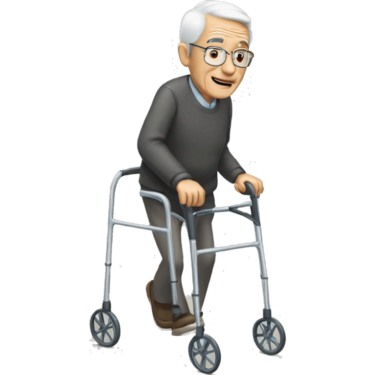 Elderly man using a walker  emoji