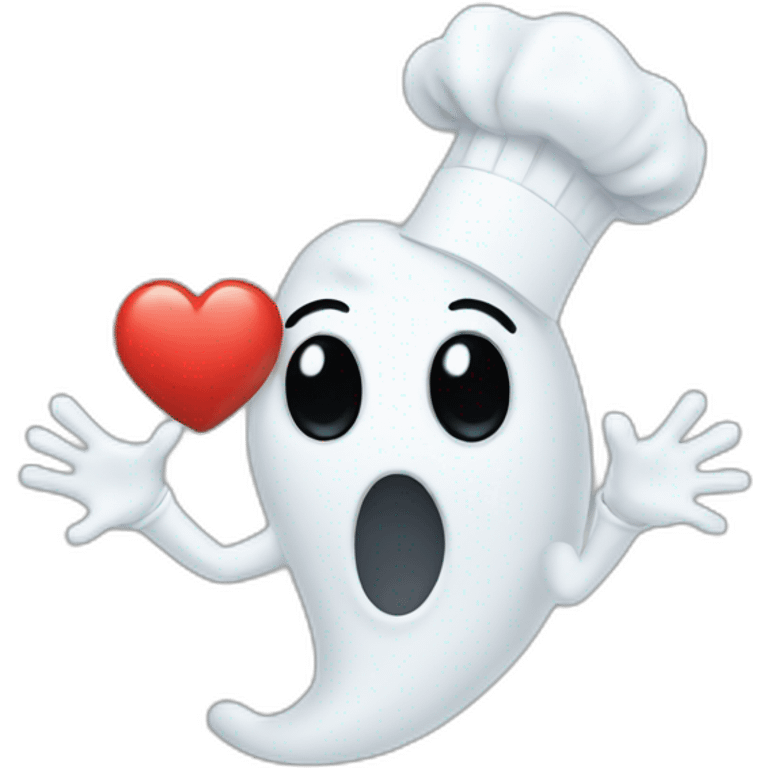 ghost chef blowing kiss heart emoji