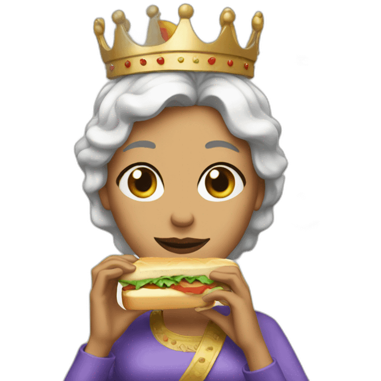 Queen eating a sandwich emoji