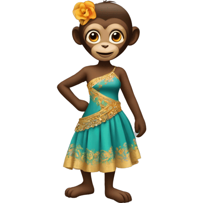 Monkey in a salsa dress emoji