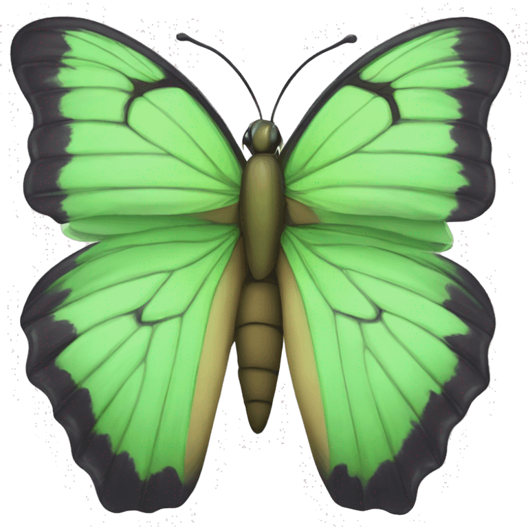 mariposa monarca verde en una flor emoji