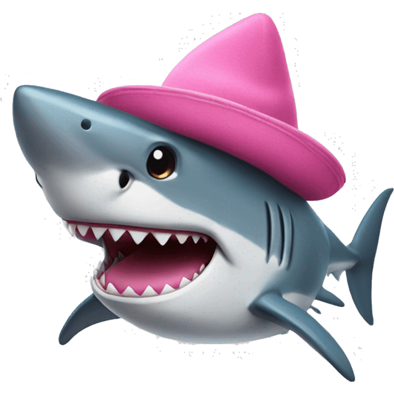 Shark with a pink hat emoji