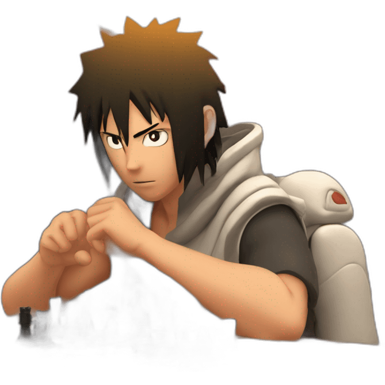 naruto sasuke playing chess in volcano emoji