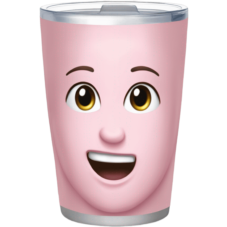 realistic light pink tumbler water cup emoji