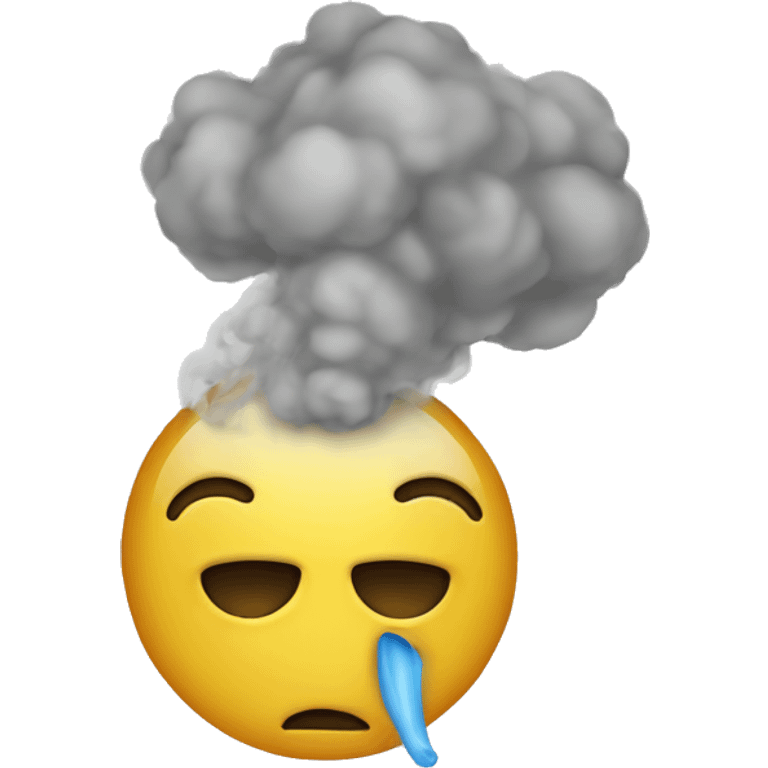 Un emoji rit et qui fume emoji