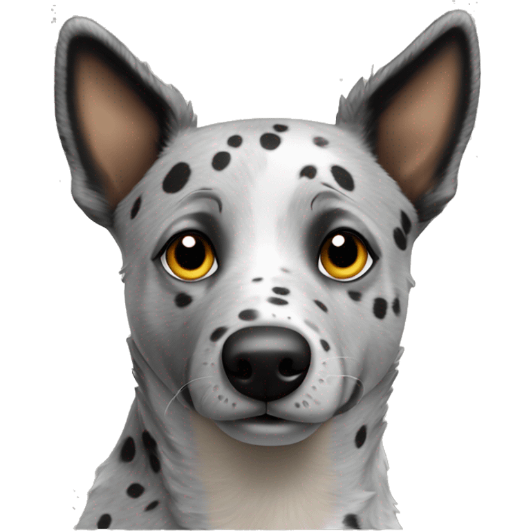 Grey spotted heeler dog emoji