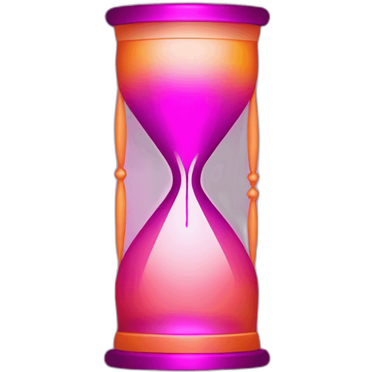 a central hourglass shape formed by widening vertical lines, displaying a magenta to orange gradient emoji