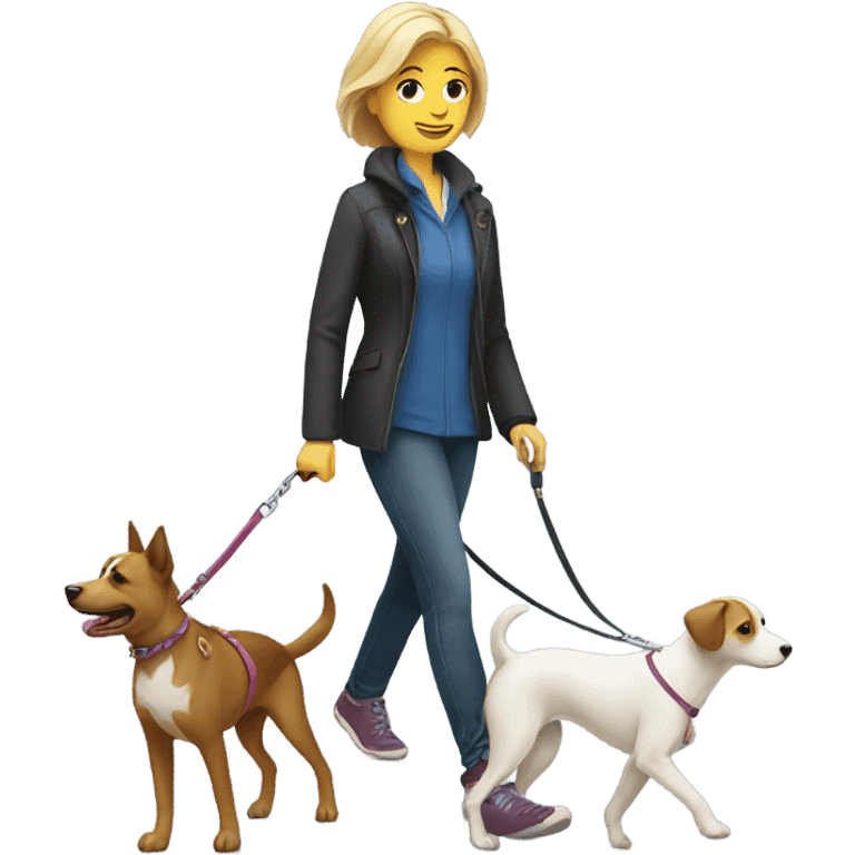 White woman walking a dog  emoji