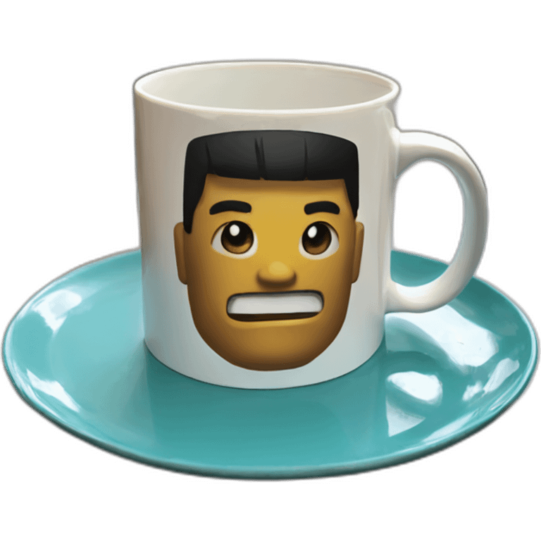 Roblox man face on a mug emoji