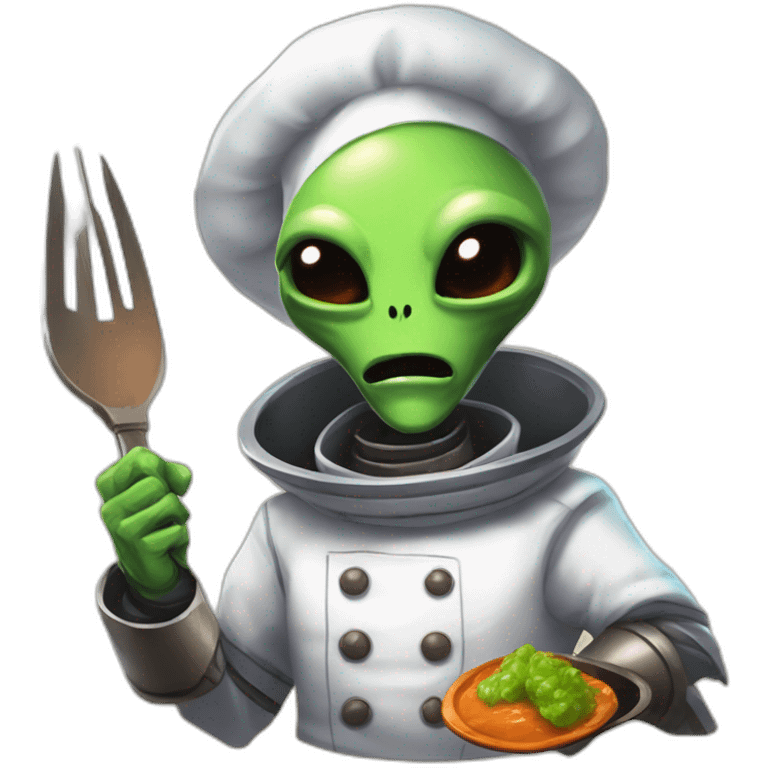 alien chef scifi roguelike rpg style inspired by slay the spire digital art emoji