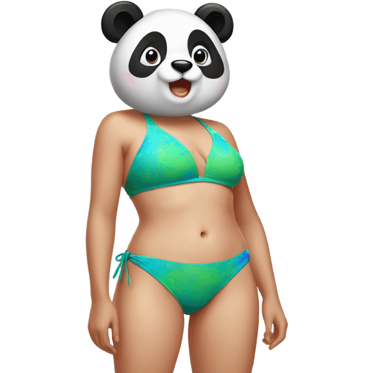 Panda wearing a bikini emoji