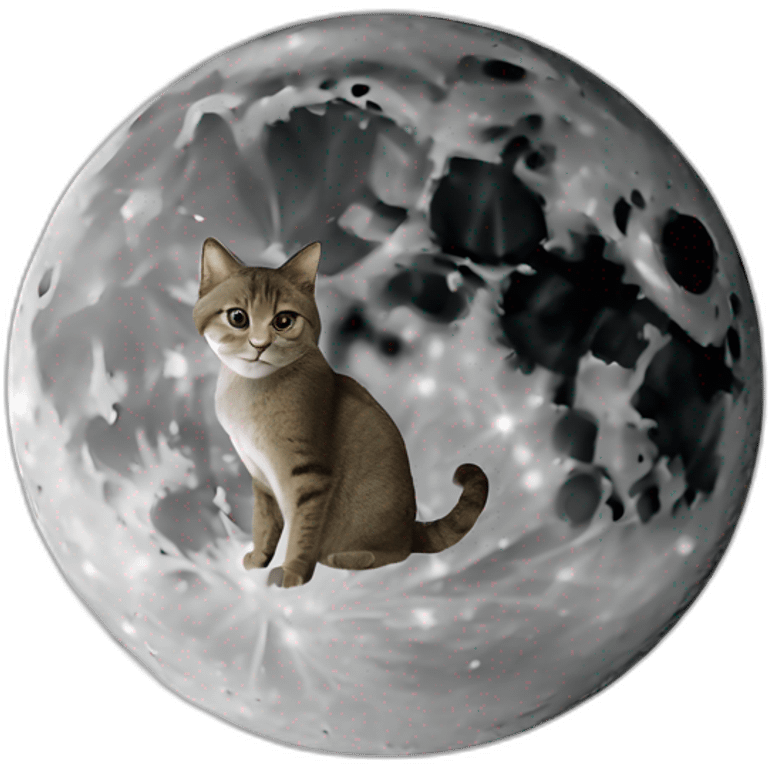 un chat sur la lune emoji